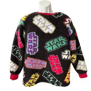 Disney Parks Star Wars Logo Sherpa Sweatshirt Size Small NWT